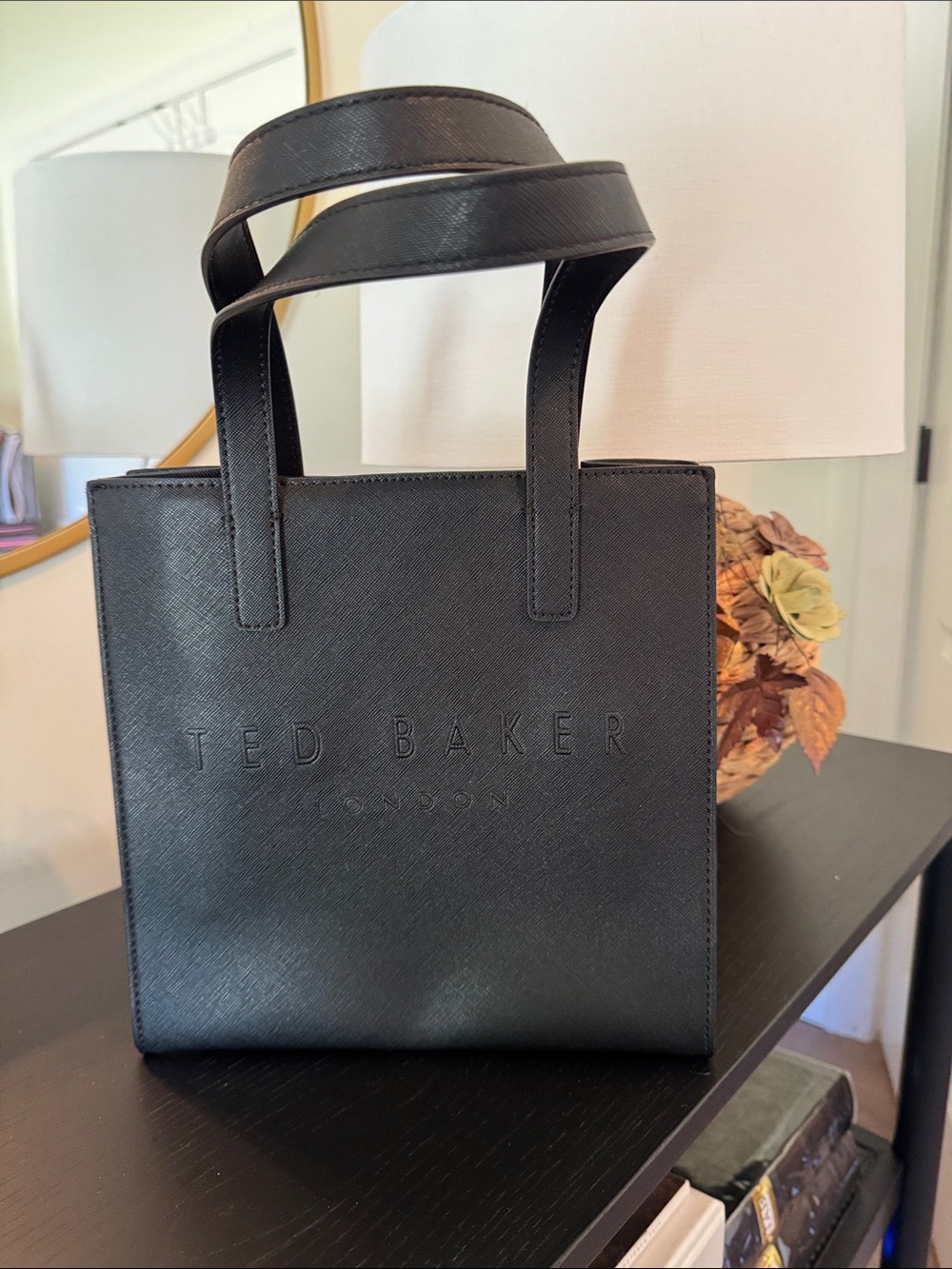 Ted Baker Black Embossed Leather Tote